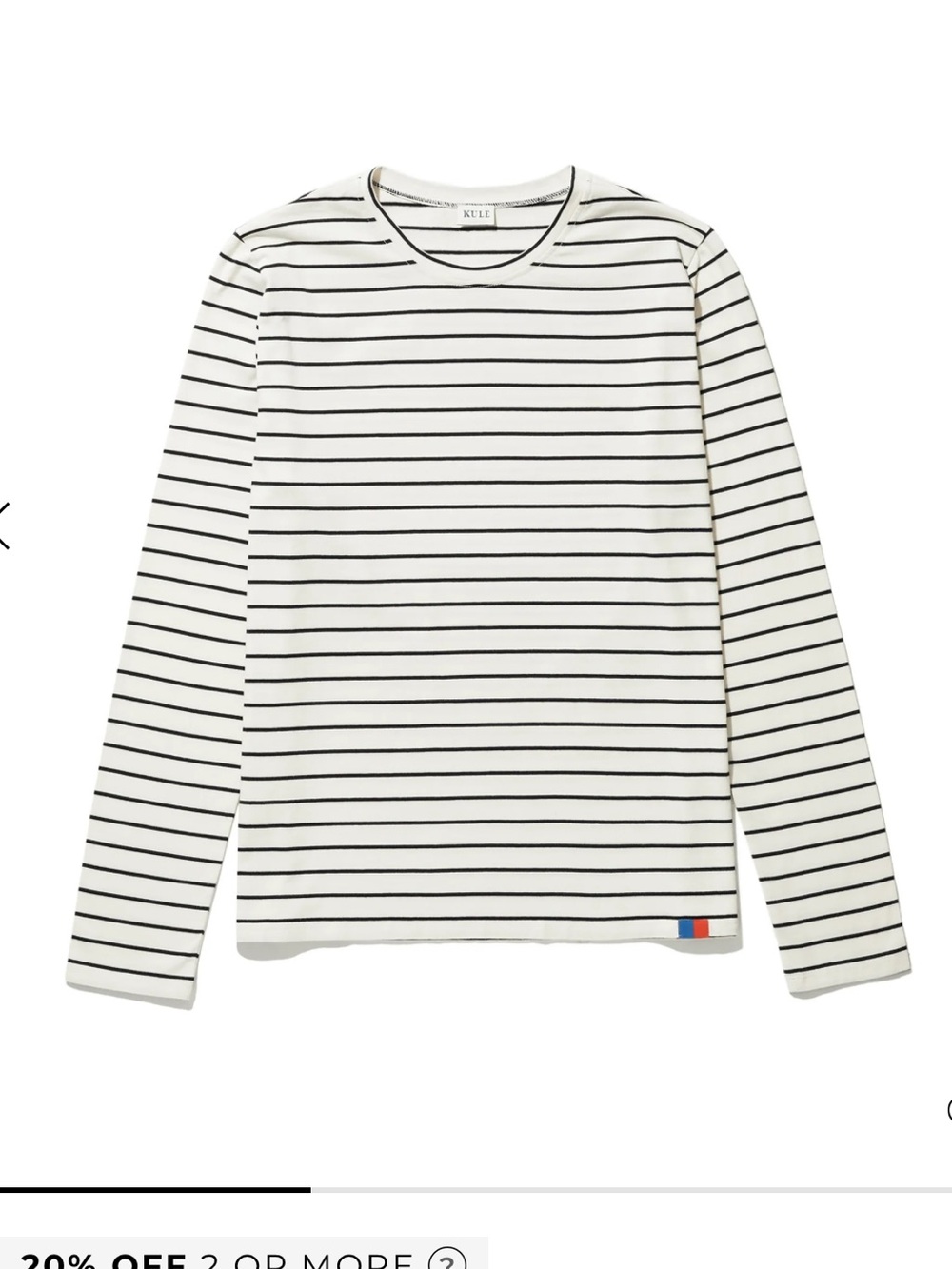 Kule The Modern Long Sleeve Striped T-Shirt in white and blue L